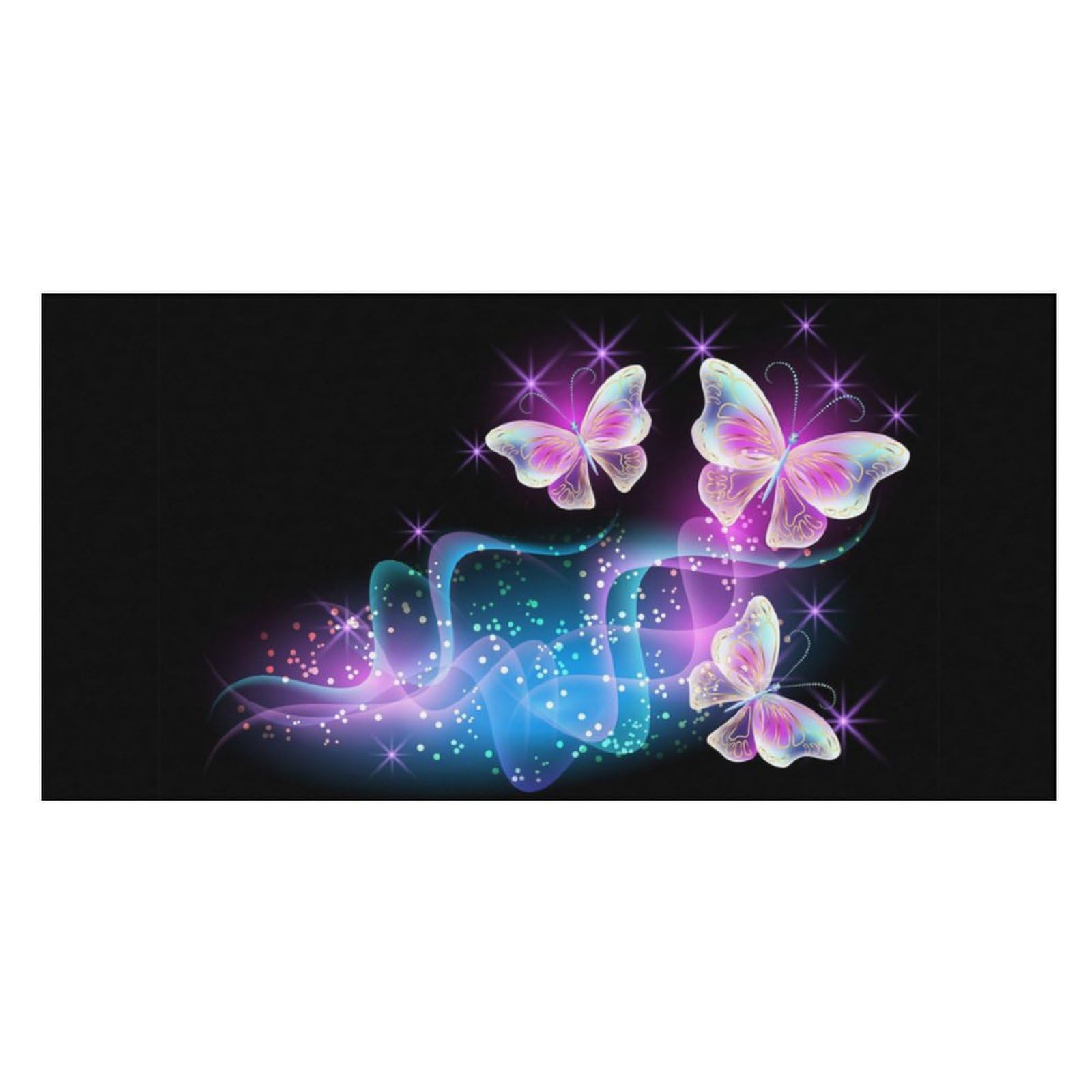 LWORZIIB Beach Towel, Glowing Night Pink Butterflies Bath Towel, Pool Towel Great for Gym Swimming 80 X 160cm