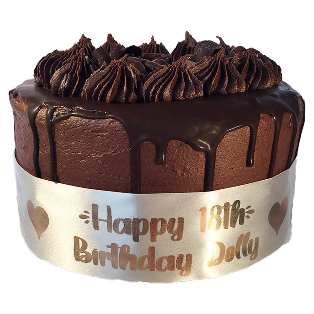 My Pretty Little Gifts Personalised Birthday 1m Cake Ribbon Cake Frills Party 13th 16th 21st 30th 40th 50th - Add age and name!