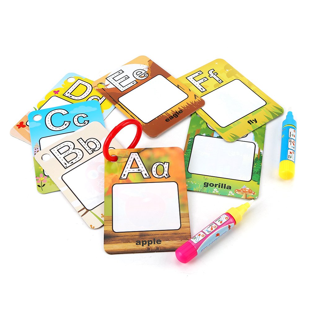 Amazon.com: Hztyyier Magic Drawing Book Reusable Water Painting Pens Reveal  Activity Card Color Pads Board Learning Playing Toys(Letter) : Toys & Games