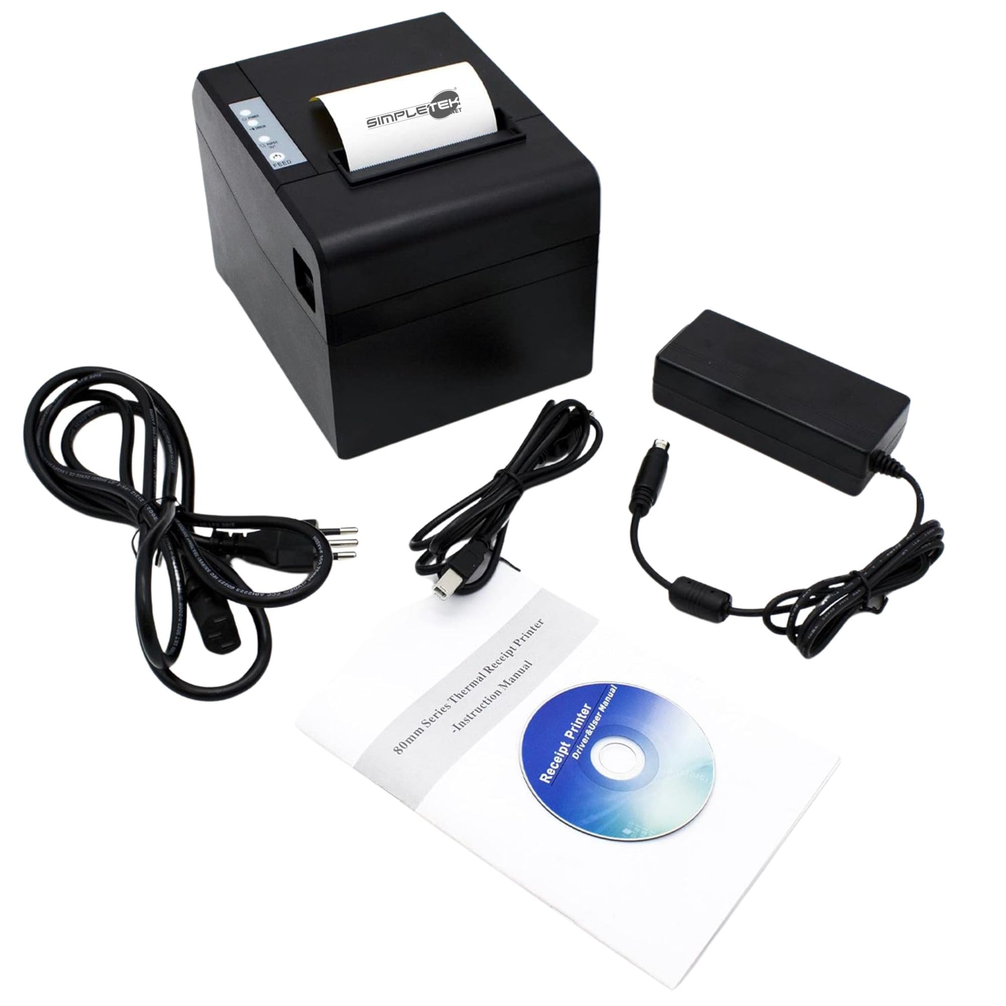 SIMPLETEK – Stampante termica 80mm USB + LAN | ESC/POS | centri scommesse, comande, ricevute | Compatibile Windows 7/10/11 e con cellulari via ethernet