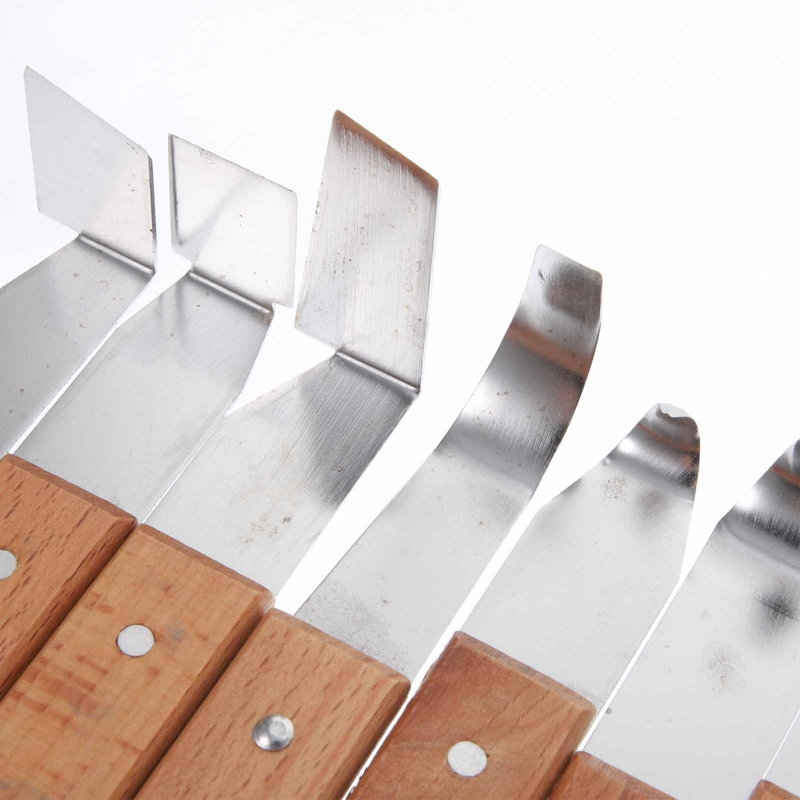 Housoutil Herramientas de Cerámica para Esculpir Arcilla Juego de 8 de Acero Inoxidable Mango Negro, Cuchillas para Reparar y Modelar en Manualidades Color Aleatorio