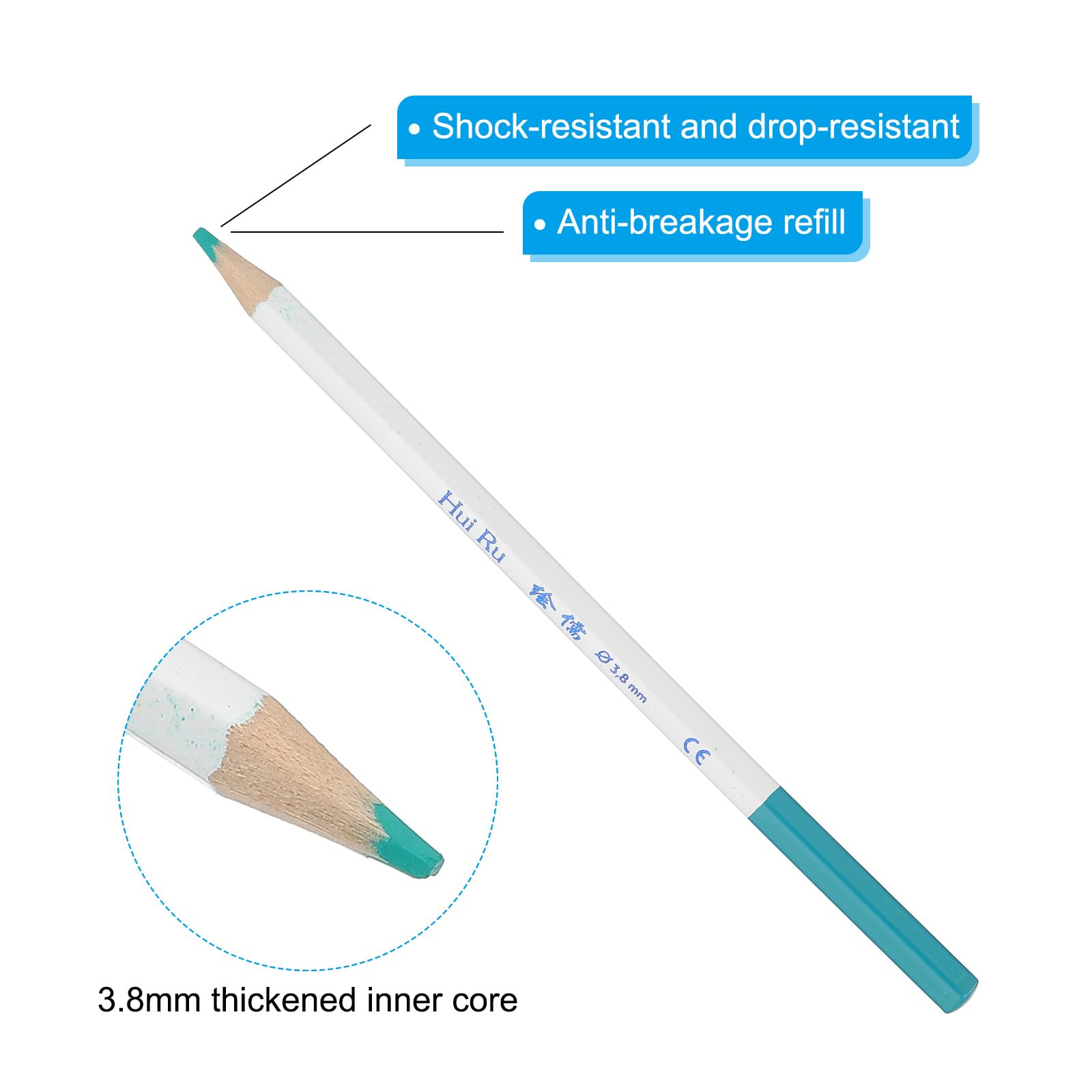 PATIKIL White Colored Pencils Set,6 Pcs Oil Color Pencils Wooden Coloring Drawing Pencil for Artists Art Painting Sketching - Image 3