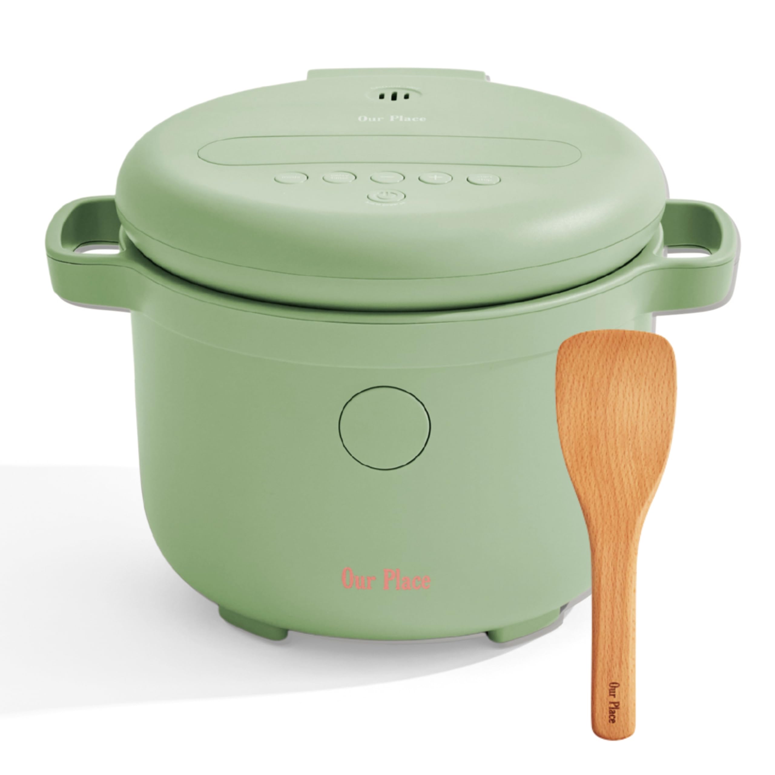 Our Place Rice Cooker, Compact 6-Cup Ceramic Nonstick Rice & Grain Cooker | Non-toxic ceramic rice cooker, 6-cup cooked capacity; fuzzy logic, delay timer, auto keep warm for rice & grains, compact