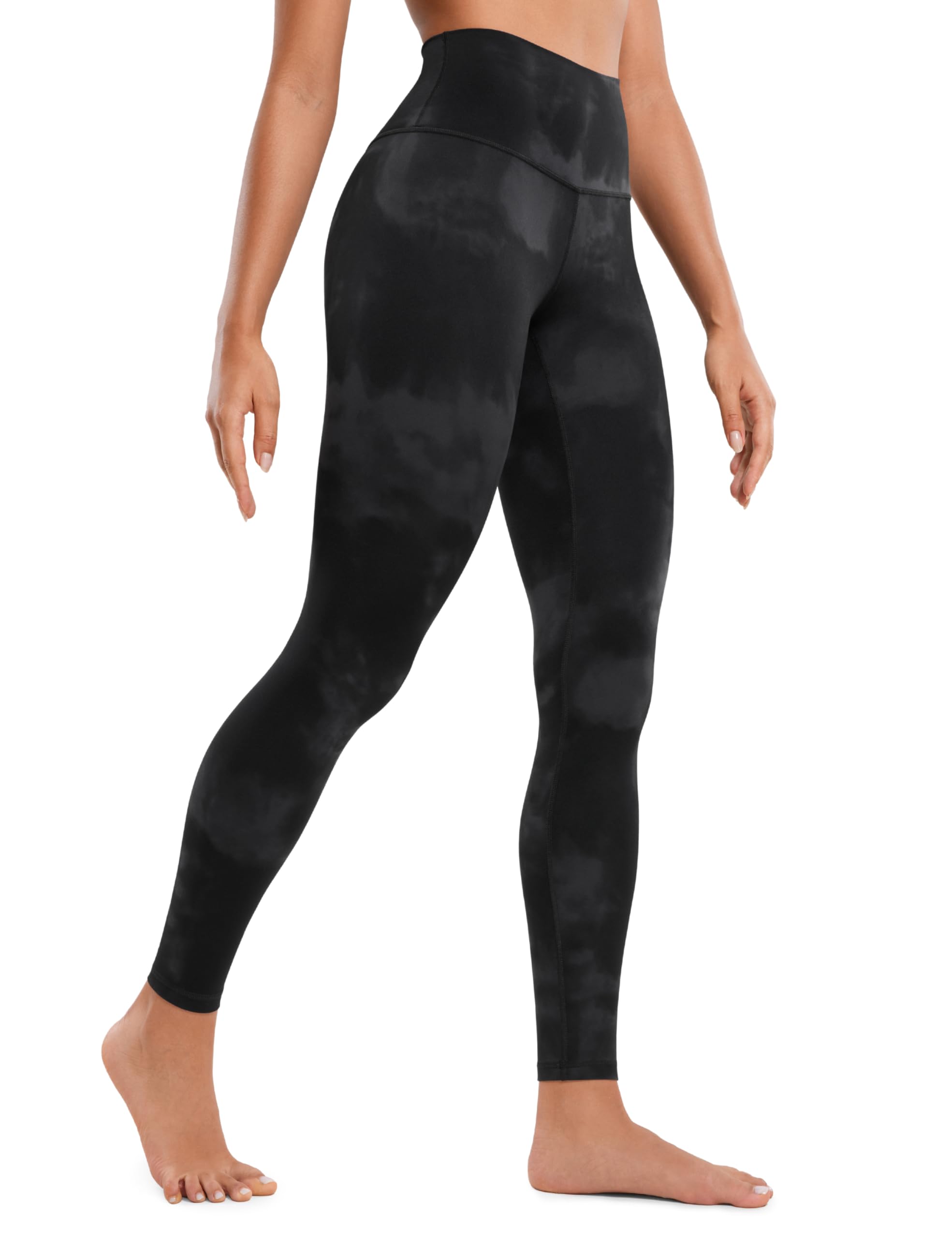 CRZ YOGA Women's Butterluxe Yoga Leggings 28'' - High Waisted Workout Gym Leggings Buttery Soft Yoga Pants Black Tie Dye Flowers 12