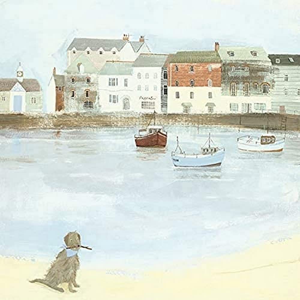 Art Group AFWDC98136 The Hannah Cole Cornish Sea Dog Canvas Print, Cotton, Multi-Colour, 1.8 x 85 x 85 cm