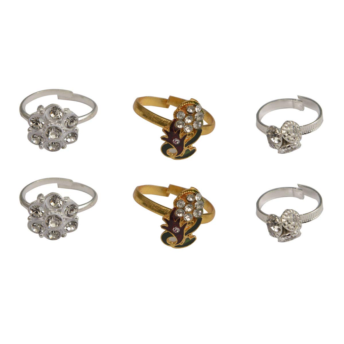 Set of 3 Pairs Toe Rings - Traditional Design