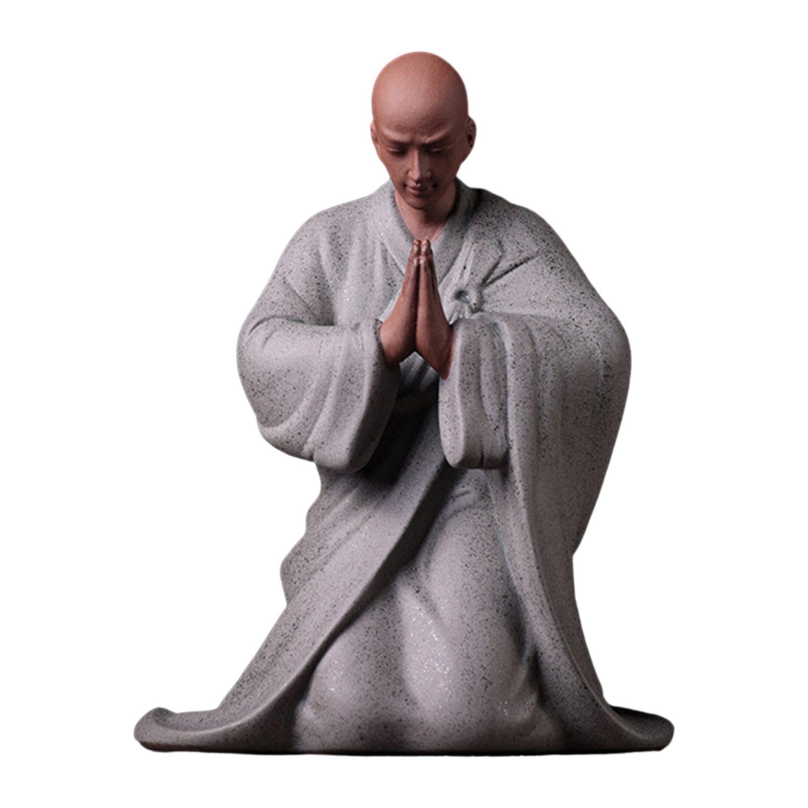 PIXZCSA Carved Ceramic Buddha Sculpture Collection Monk Figurines For Club Display Monk Statue Ornament With Look Suitable For Decoration In Home And Office, Style E