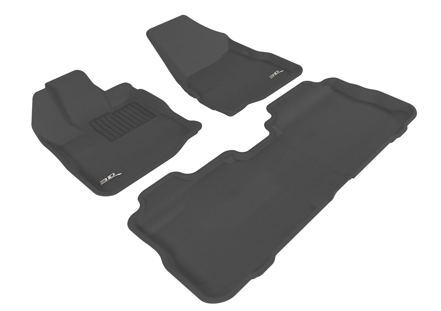 3D MAXpider L1CH01401509 Complete Set Custom Fit All-Weather Floor Mat for Select Chevrolet Equinox/GMC Terrain Models - Kagu Rubber (Black)
