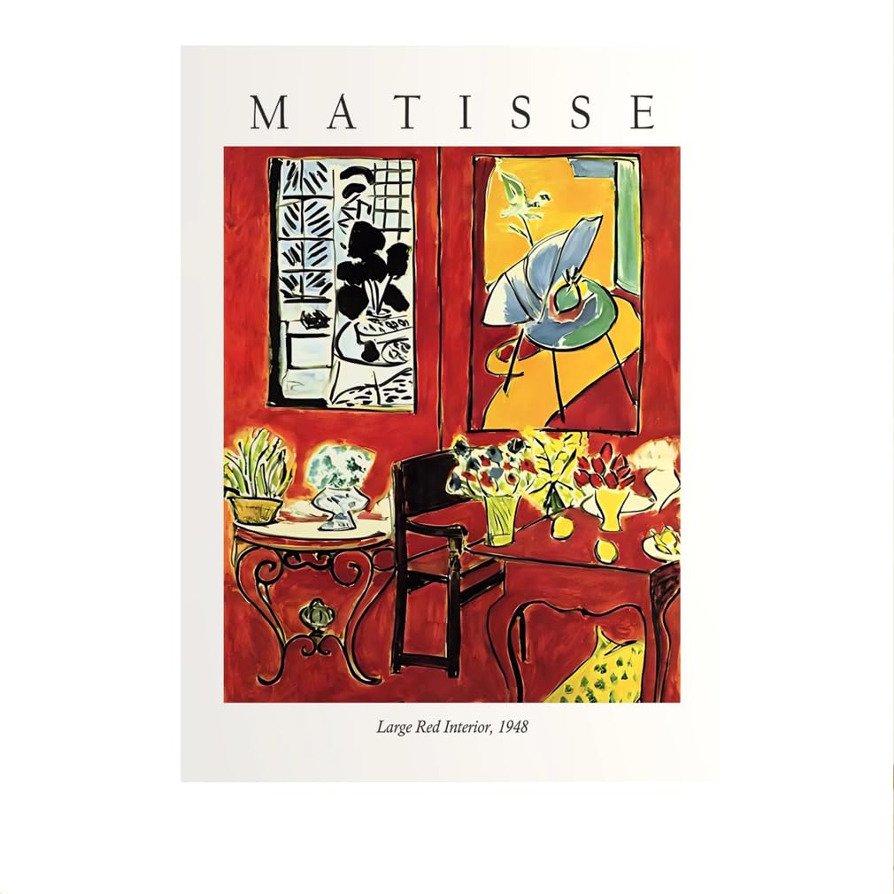 LHHJF LJHFA Henri Matisse Poster Retro Vase Still Life Wall Art And Prints Modern Henri Matisse Canvas Painting Home Decor Wall Picture 40x60cmx1 No Frame