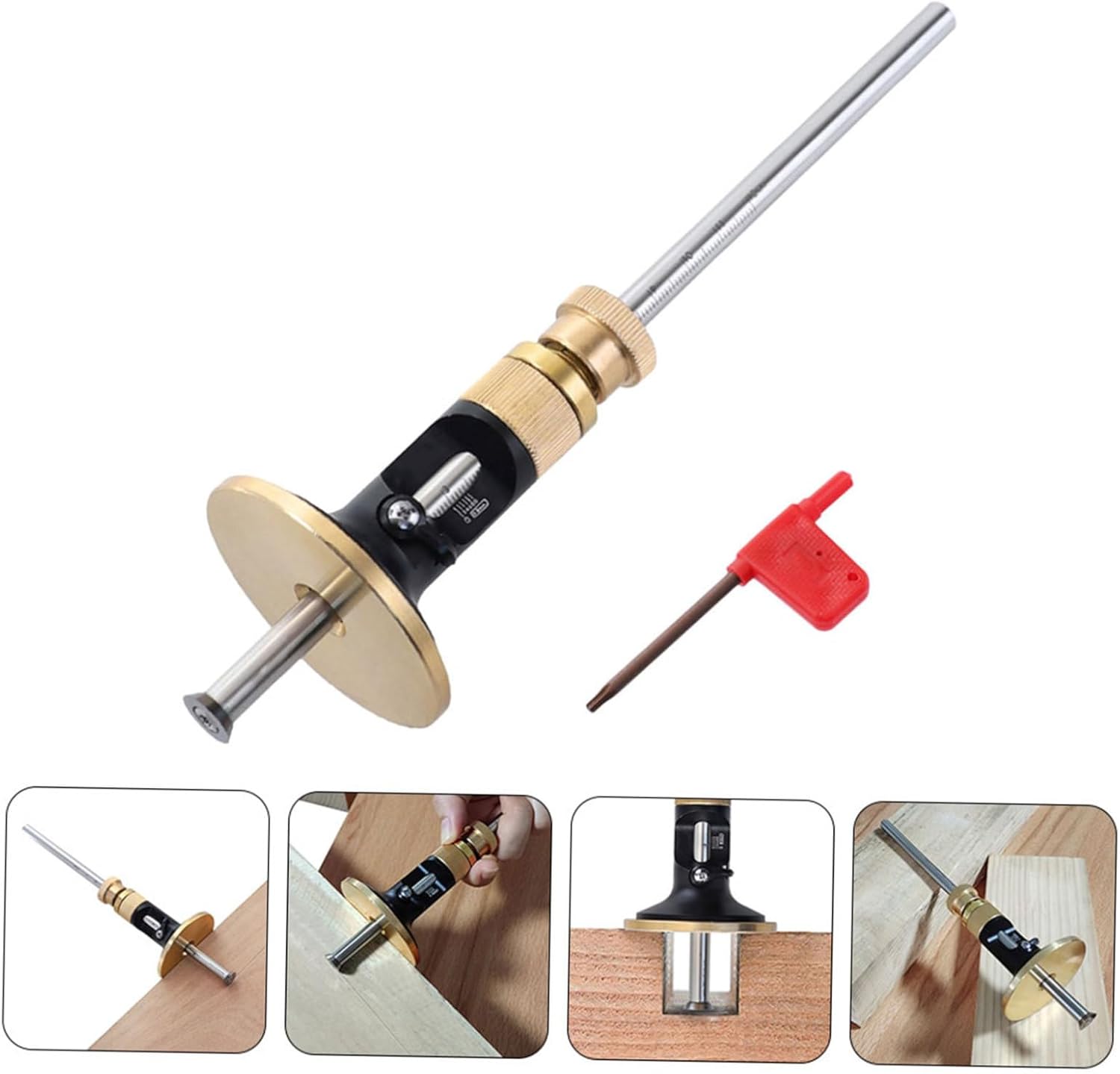 GLEAVI European-type Fine-tuning Scribe Gauge with Carbide Blade, Woodworking Mortise and Marking Tool for Precise Parallel Line Drawing, Carpenter Gauge for Woodworking Layout and DIY