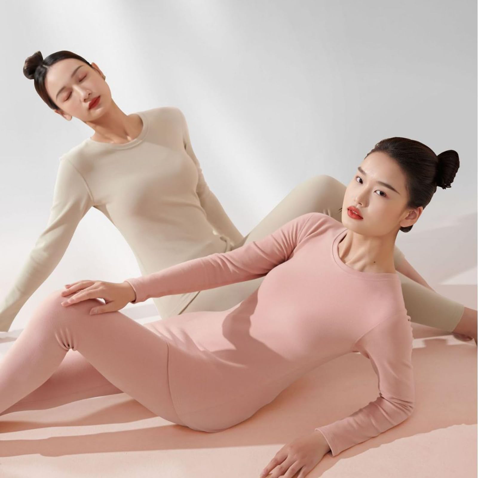 Ropa Interior térmica de Puro algodón para Mujer, Estilo Grueso y Aterciopelado.,F-M