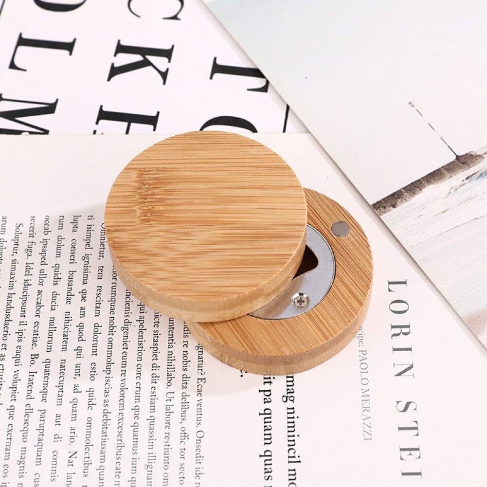 Apribottiglie Magnetici da 40 Pezzi, Apribottiglie Rotondi in Legno, Apriscatole per Birra, Magneti per Frigorifero Apribottiglie Personalizzati