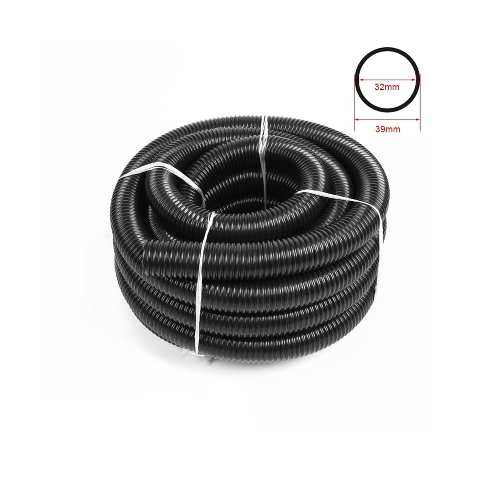 AYBAL Diametro Interno 32mm Aspirapolvere Filettatura Tubo Cannucce Fabbrica Soffietto Tubo sottovuoto Tubo Morbido Accessori for aspirapolvere (Color : Black-3 m)