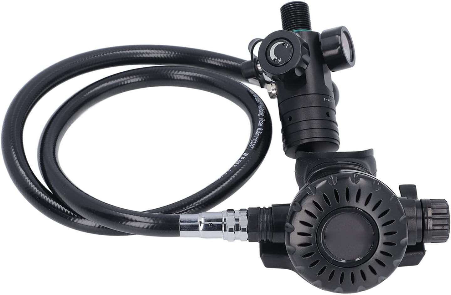 Diving Valve, Universal Secondary Breathing Valve with 360 Rotating Connection Aluminum Silicone ABS Stainless Steel Divers Underwater Training Sessions Recreational Use
