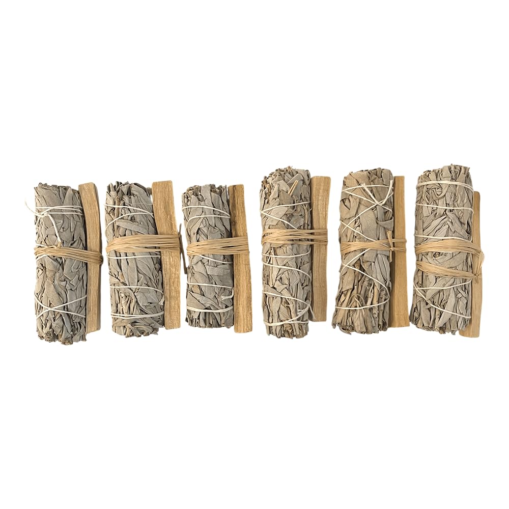 VIE Smudge Sticks, White Sage and Palo Santo 4", Pack of 6