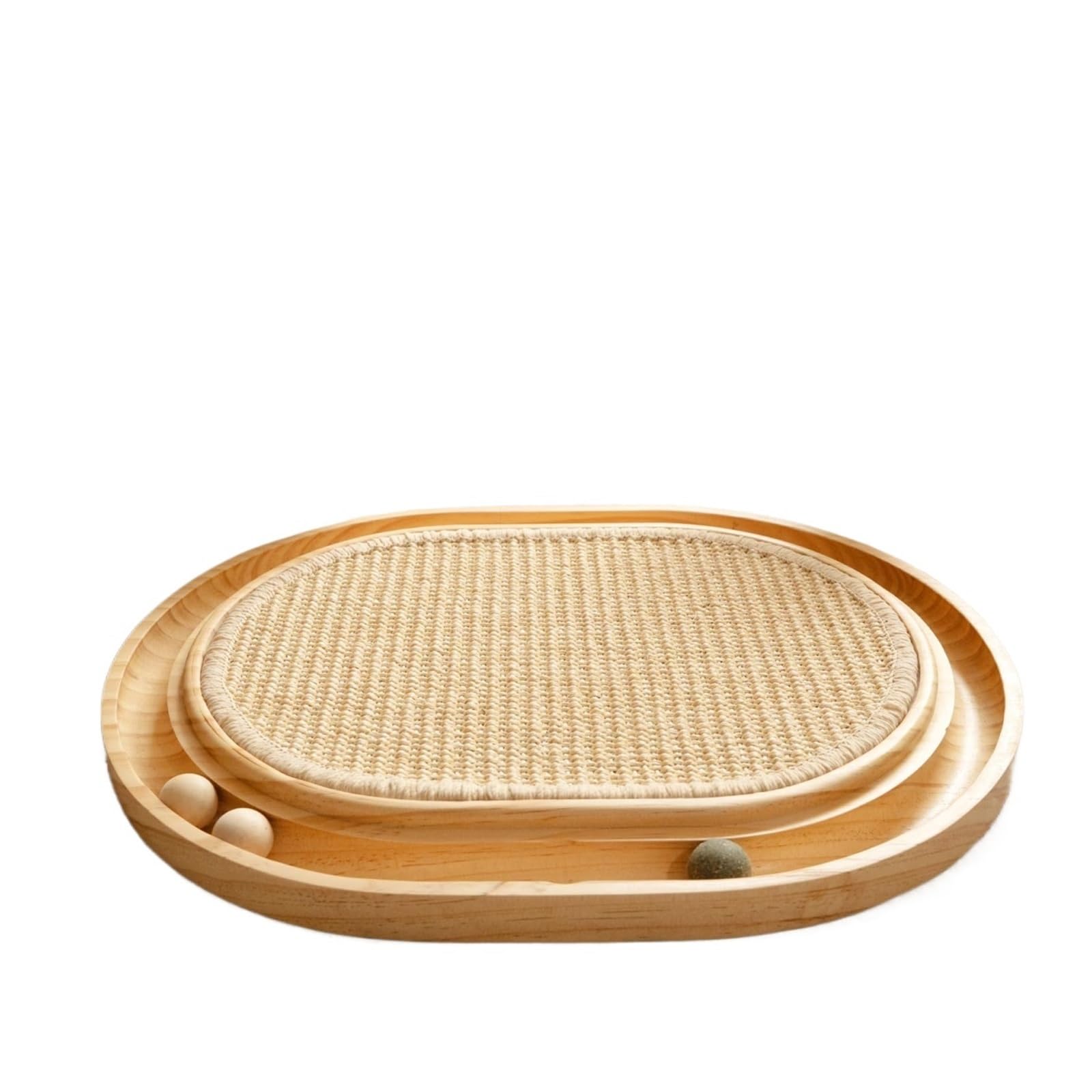 Cat Scratcher, Griffoir interactif en Bois avec Circuit à balles for Chats d'intérieur, idéal for l'exercice Physique.