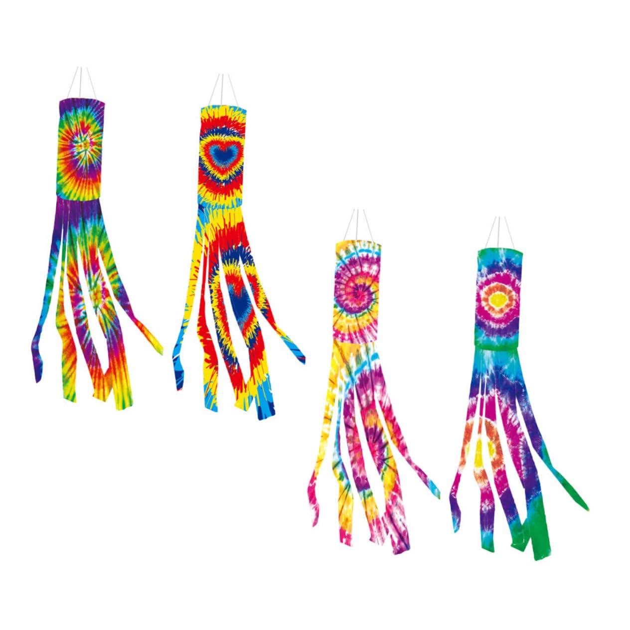 Manche à queues d'arc-en-ciel tie-dye pour colorer un jardin terne facilement