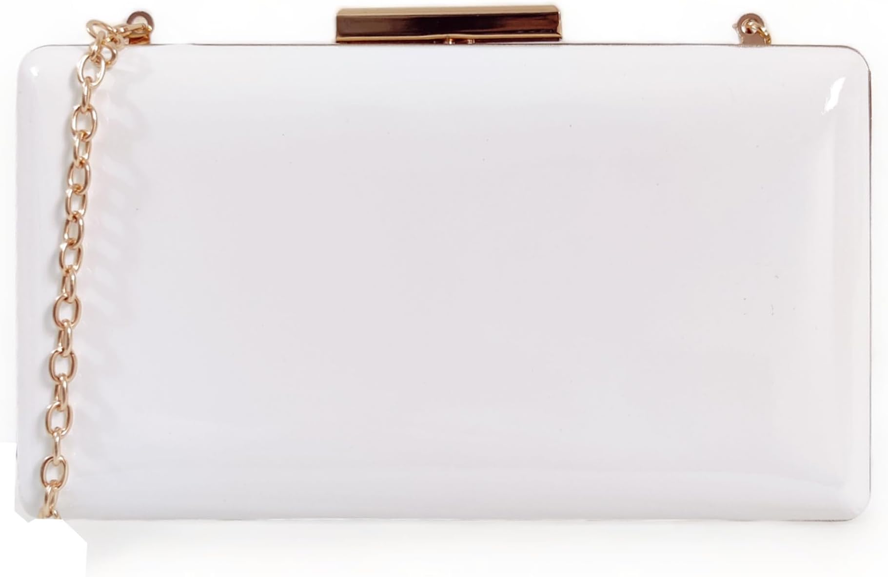 Plain Patent Leather Hard Case Bridal Prom Wedding Evening Clutch Party Purse Hand Bag