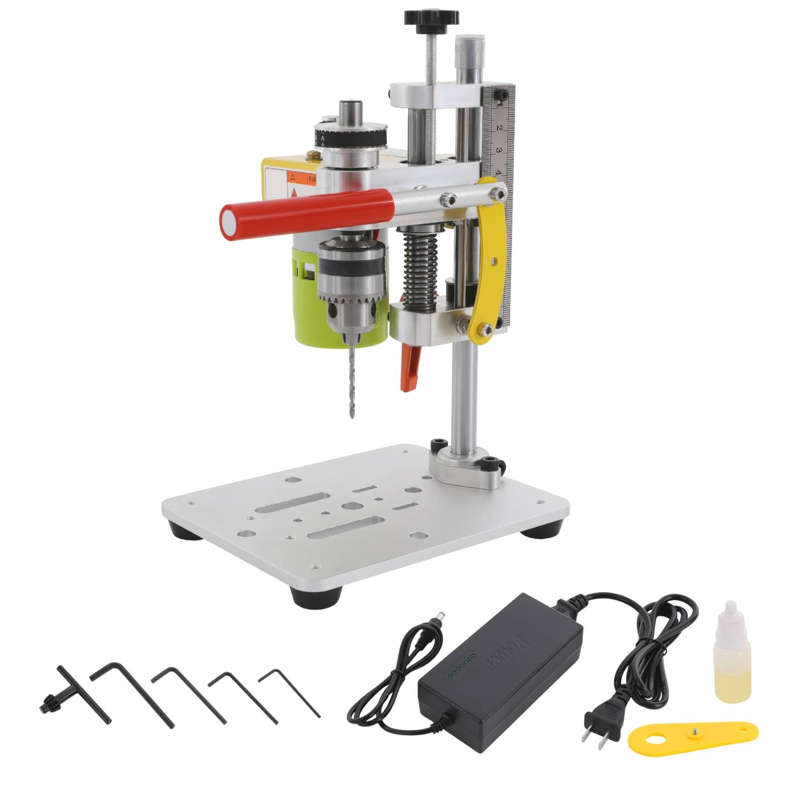 Mini Drill Press 120W Electric Portable Drill Press Precision Benchtop Drill Press Drill Press Table B10 Chuck for Metal Wooden Jewelry DIY and Crafts