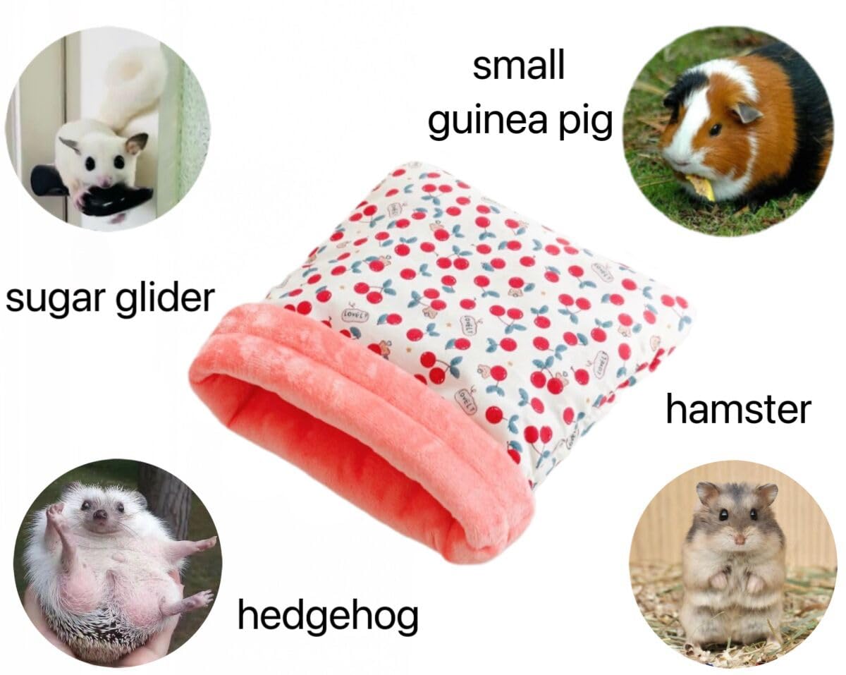 FASAROU Hedgehog Sleeping Bag Hedgehog Hideout Pouch Cuddle Sack for Hamster Guinea Pig Rat Ferret Sugar Glider Small Pet Nest with 2 Small Pillows