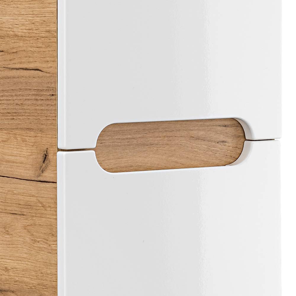 Mobile Da Bagno Sospeso Con Cesto Portabiancheria Incluso – Lomadox NEWPORT-56 – Design Moderno Con Frontale Scanalato – Ideale Per Bagni Piccoli – Larghezza 40 Cm - 3