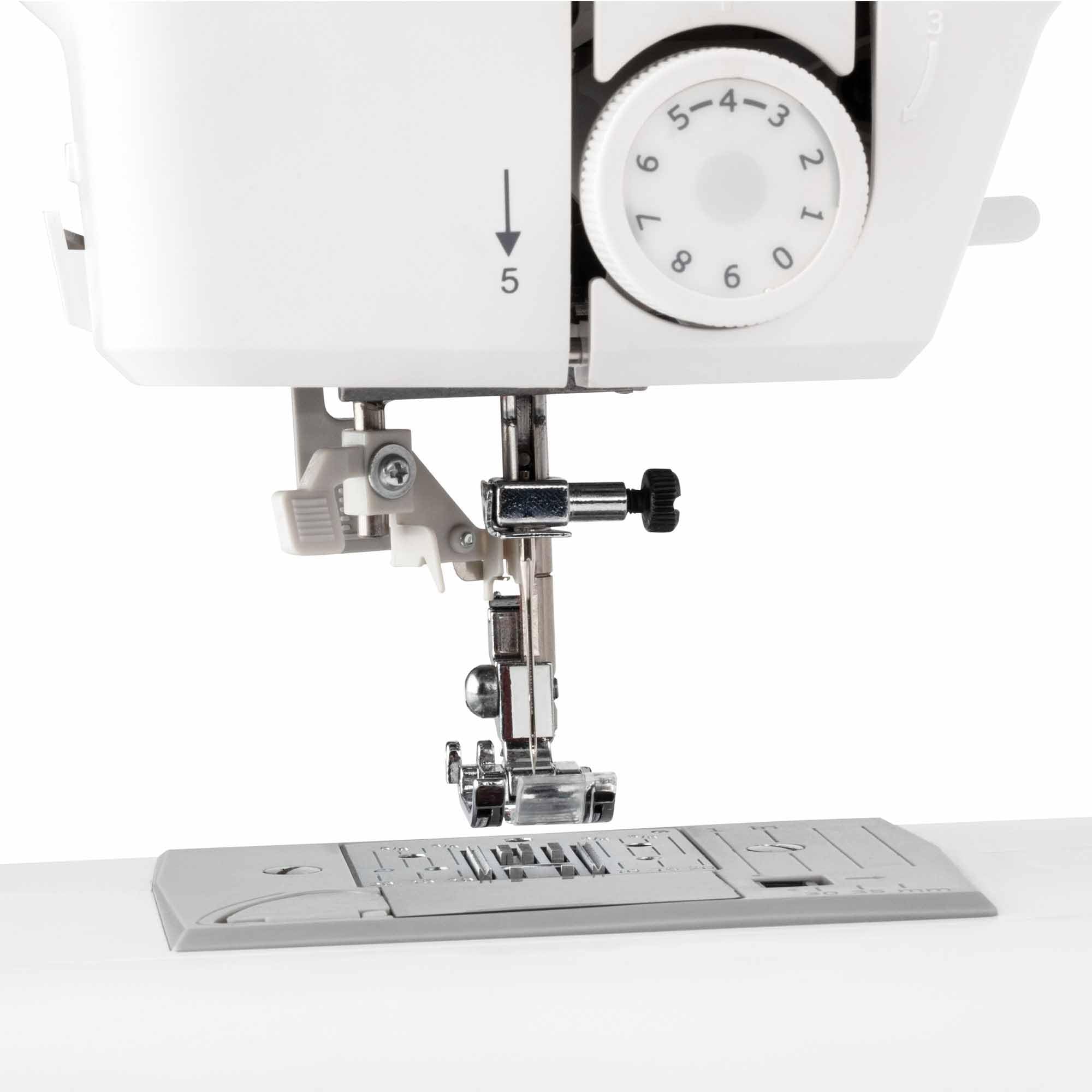 JATA JSMC1120 - Máquina de Coser 270 puntadas | 100 alfanuméricas, 91 decorativas y 8 ojales automáticos | Cose vaqueros y tejidos gruesos | Doble aguja, brazo libre y luz LED | Compacta. Fácil uso