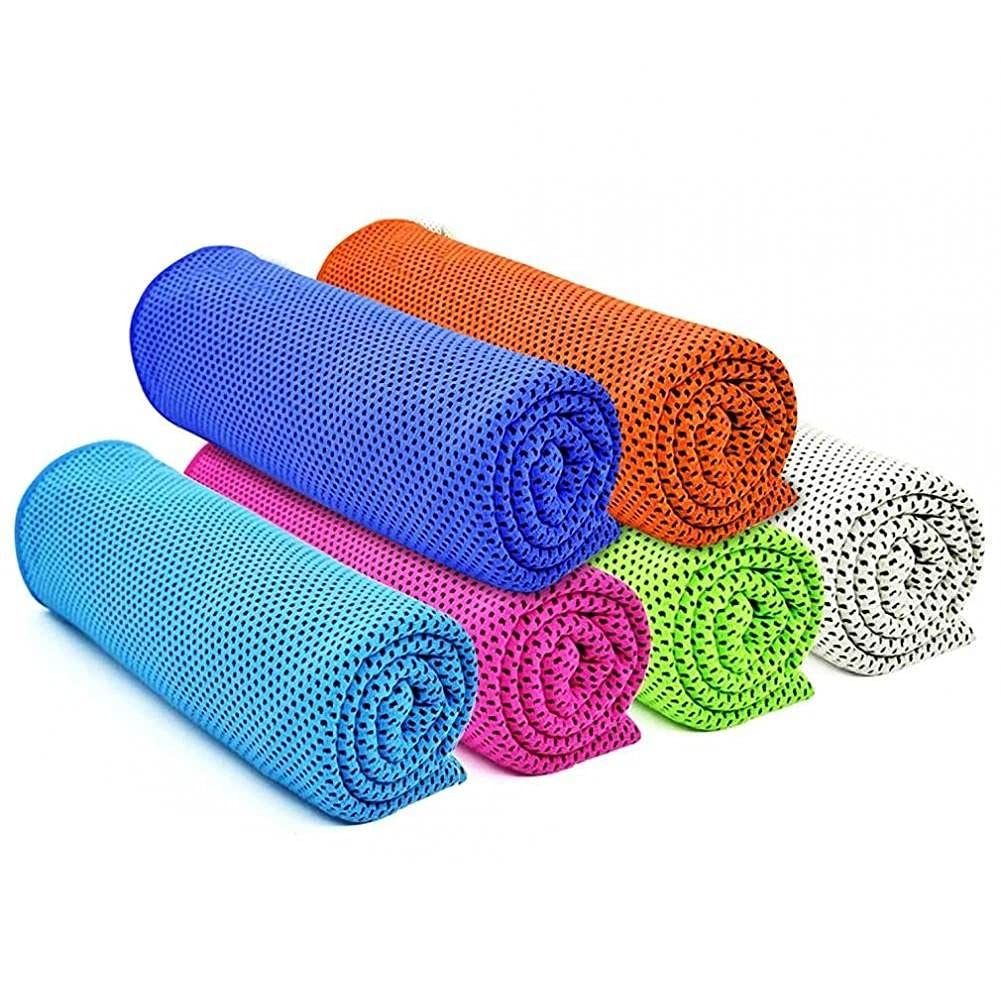 Ruluti 6pcs Ice Towel Stay Cool Microfiber Ice Cooling Blanket for Sports Gym Swimming Yoga Football Running Travel Camping