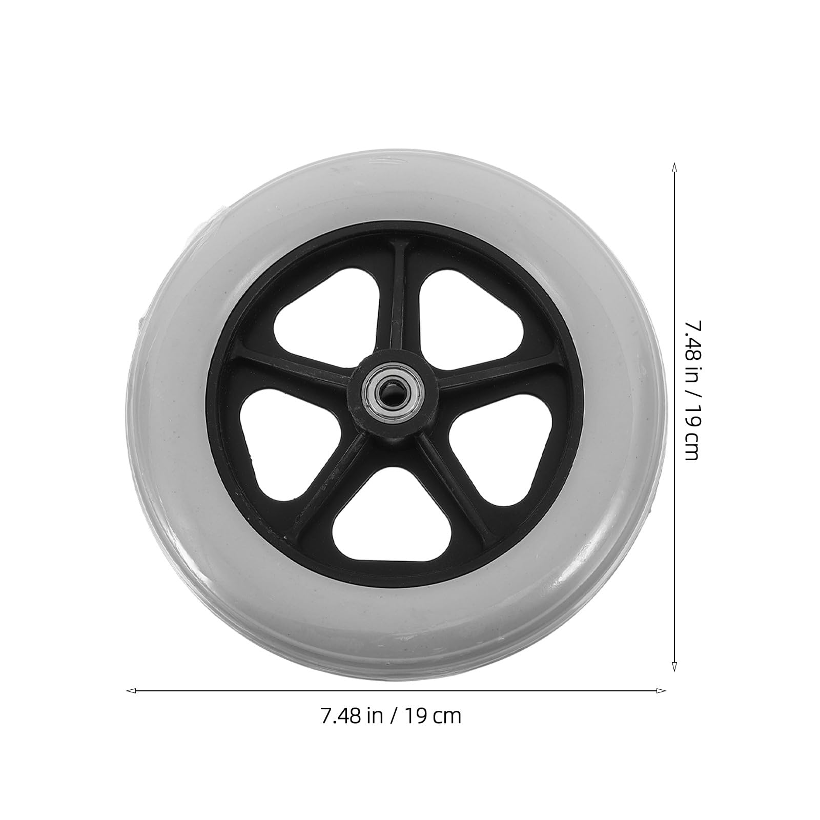 POPETPOP 2 Pezzi Ruote Anteriori per Sedia a Rotelle e Carrello, Ruote di Ricambio in Plastico Resistenti All’usura, Facili da Installare, Diametro Foro 8mm