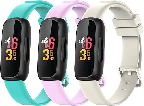 Miniatura 1 de Vanet 3-Pack Silicone Band Compatible with Fitbit Inspire 3, Adjustment Sports Soft Sports Replacement Straps for Women Men