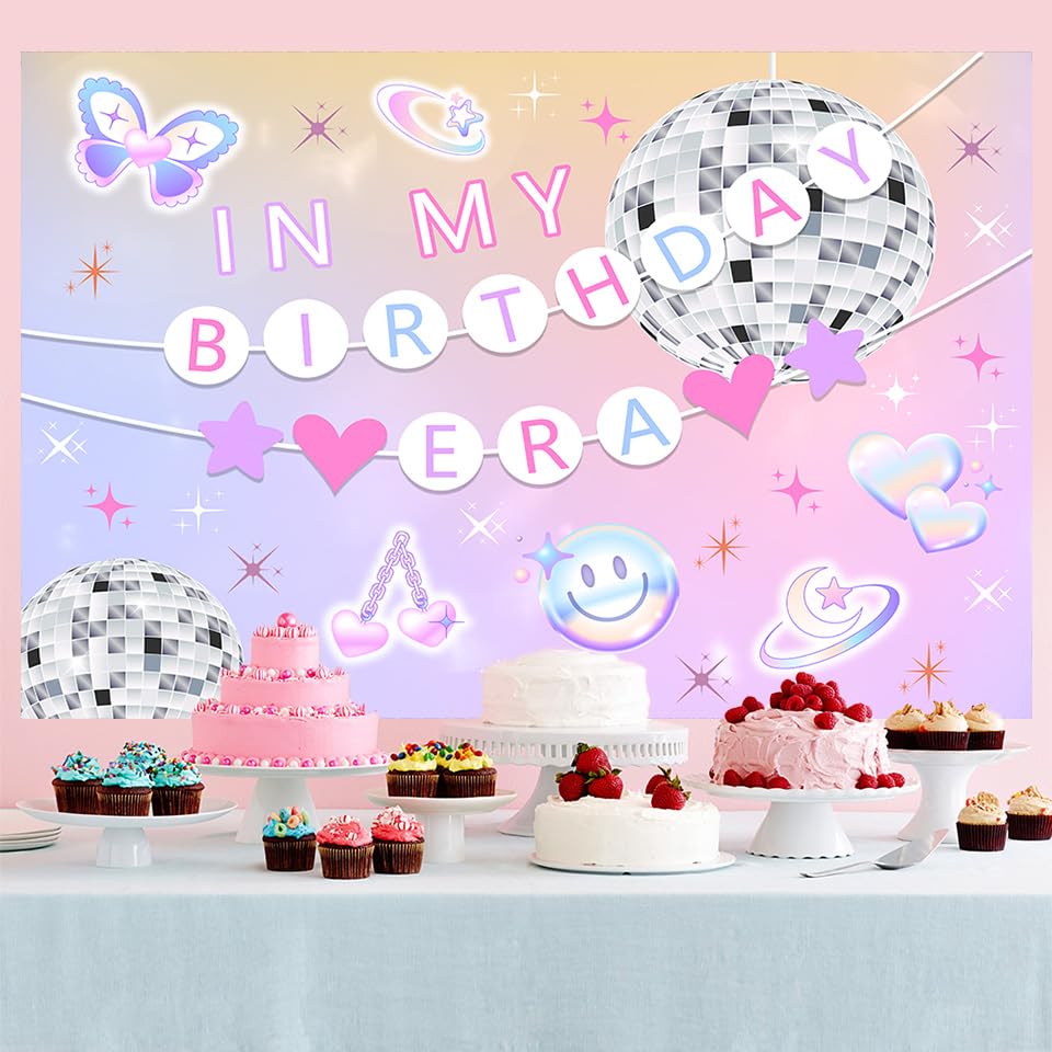 Bannière Anniversaire In My Birthday Era – Guirlande Paillettes Pré-Enfilée 2,5 M, Fond Photo Fête - 8