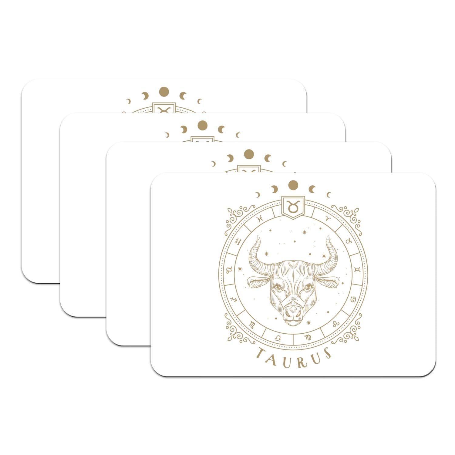 Sets de table tarot astrologie lot de 4 grands dessous en caoutchouc blanc 39,5x28,5 cm