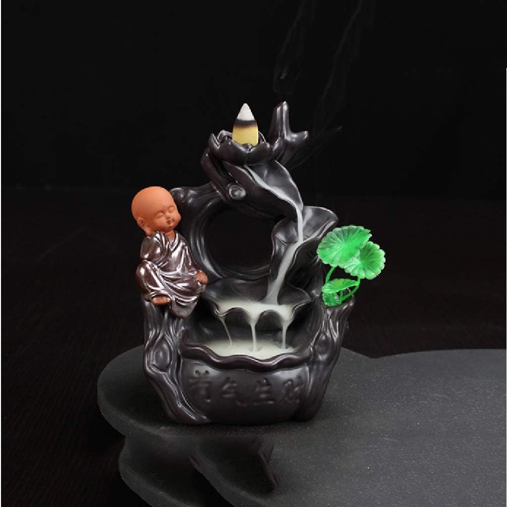 Ornaments, Ceramic Incense Burner-Incense Burner, Backflow Incense Burner Holder Ceramic Incense Holder Ceramic Ornament Gift Monk