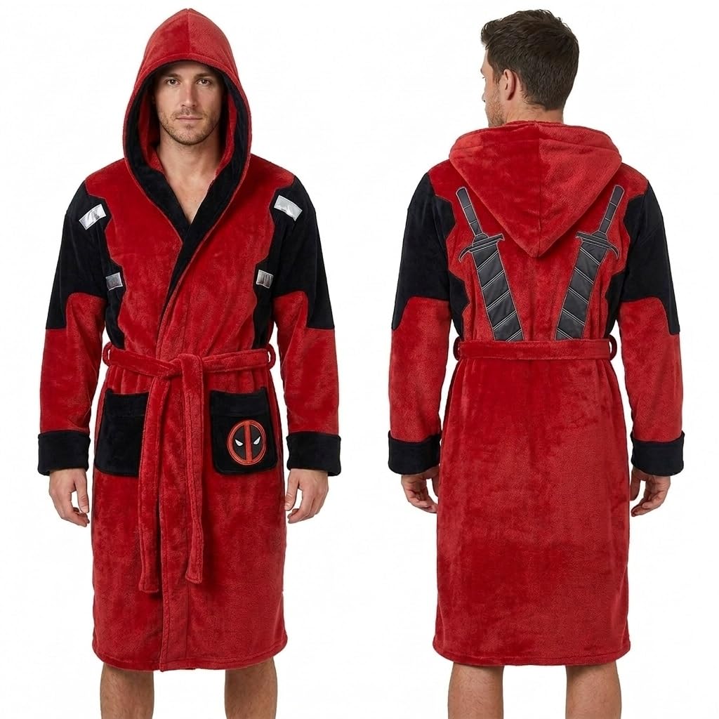 Deadpool Dressing Gown Mens Bath Robe (Medium)