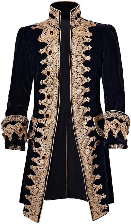 18th Century Colonial Military Uniform Tailcoat Medieval Victorian Mens Regency Clothing