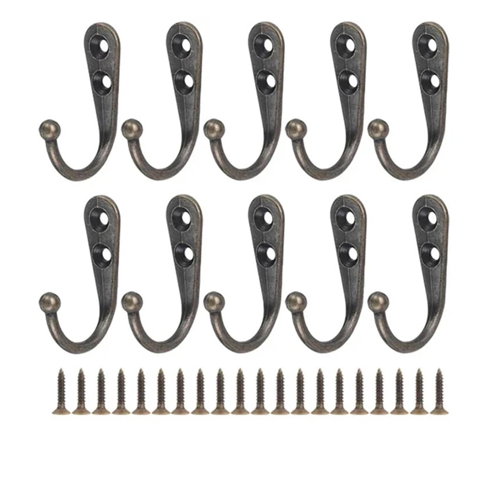 LUYSGBXR Hooks Alloy Hooks with Screws Wall Mounted Hanging Hangers for Coat Towel Bags Caps Hook Kitchen Bathroom Storage Rack Holders(Copper,1 Set)