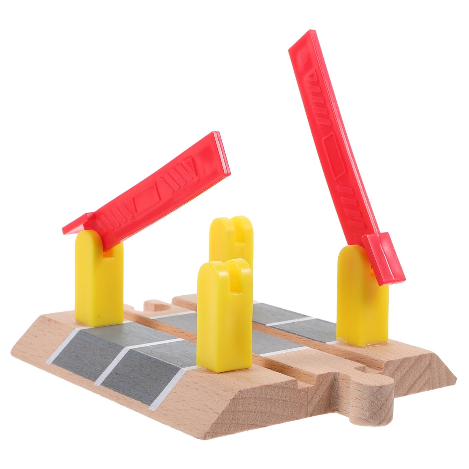 Accesorio De Barrera Para Vías De Tren De Madera – Modelo Decorativo Y Educativo Para Juegos De Trenes Infantiles