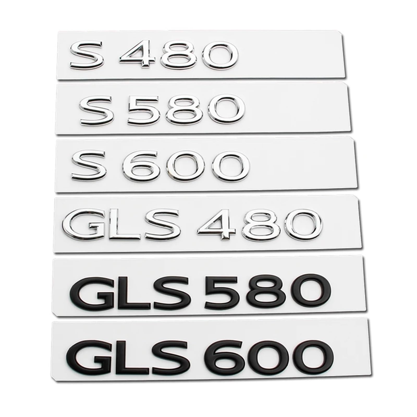 yzw6688 Lettres de Coffre de Voiture Logo Badge chromé emblème Autocollants en métal Compatible avec S480 S580 S600 S680 GLS480 GLS580 GLS600 GLS680 (Color : O)