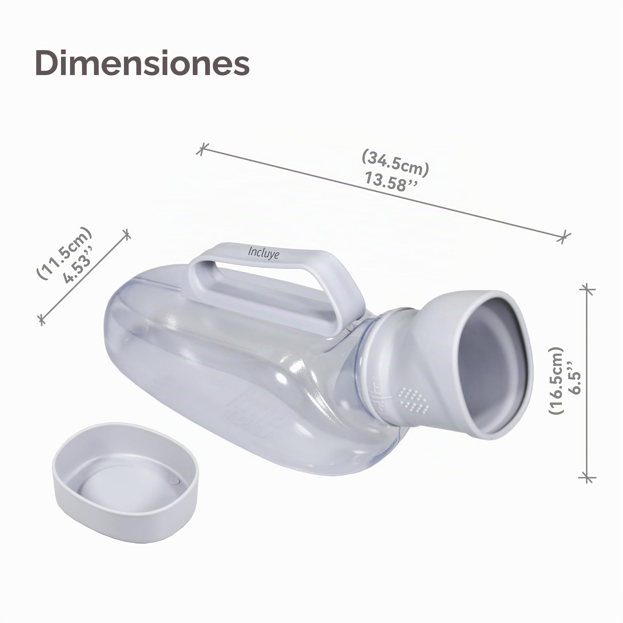 Orinal portátil para hombre, gran capacidad de 1200 ml, material TPE suave, suave y sin bordes, funda de tela cálida, producto premium para hombre