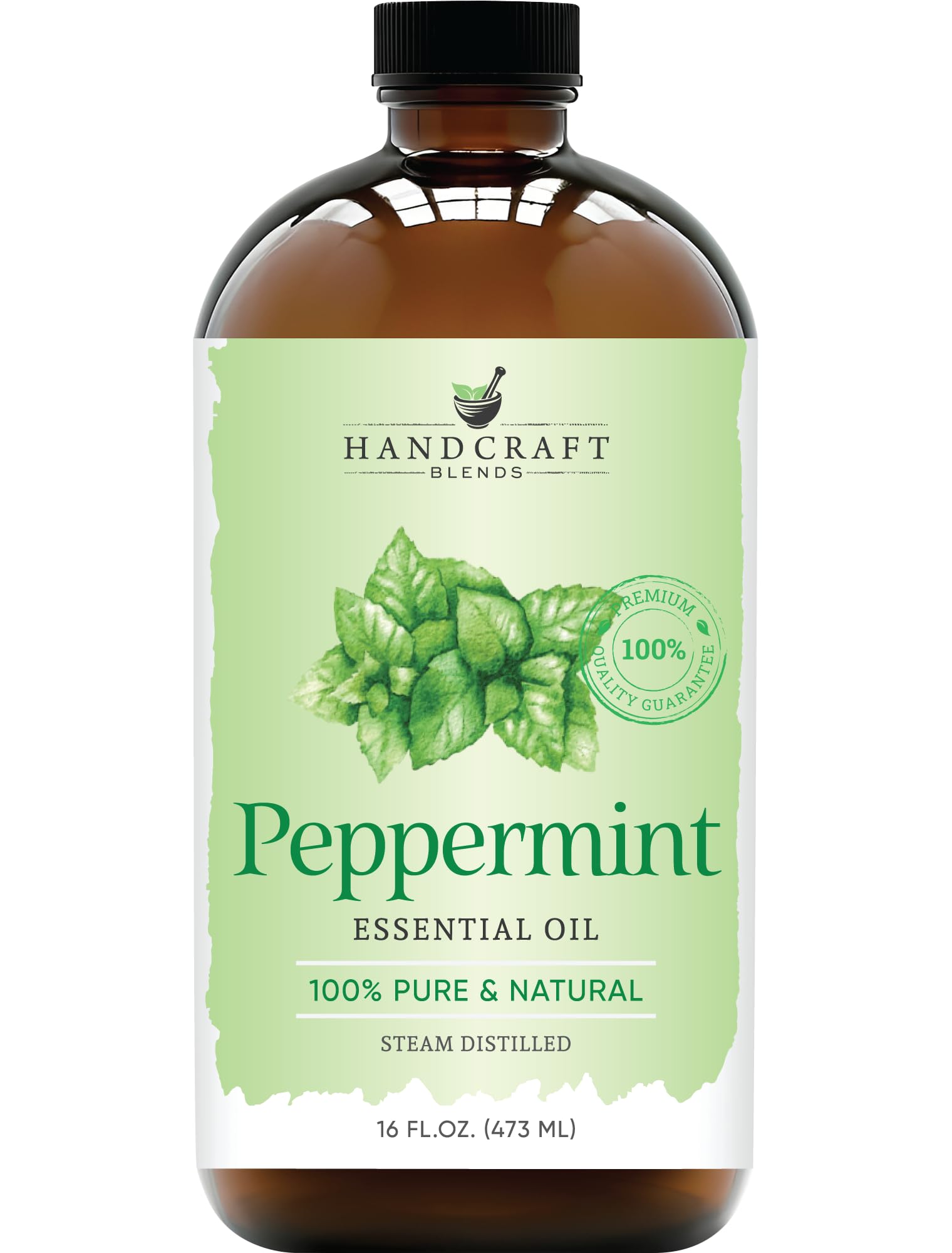 Handcraft Blends Peppermint Essential Oil in Glass Bottle - Huge 16 Fl Oz
