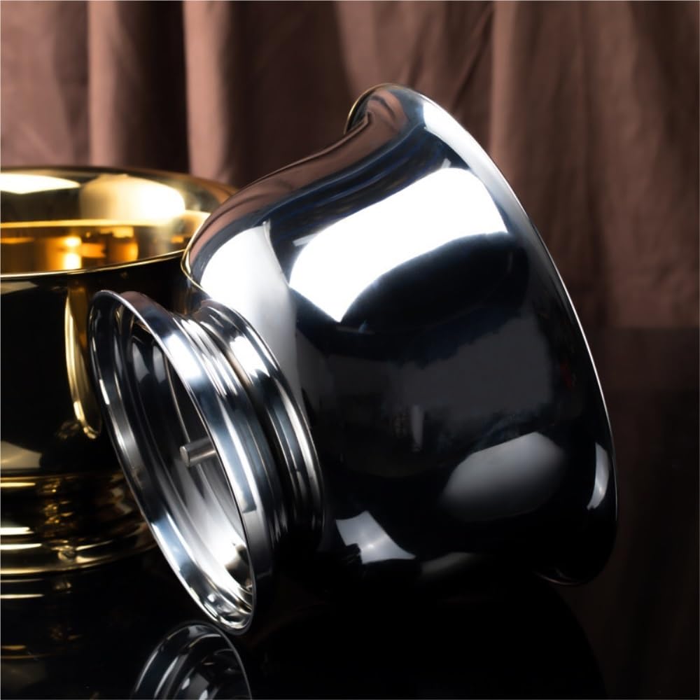 Cubitera grande de acero inoxidable para champán, cuenco de vino de metal con base, ideal para el hogar, bar, restaurante, mantiene el champán, el vino, la cerveza fría para fiestas (dorado)