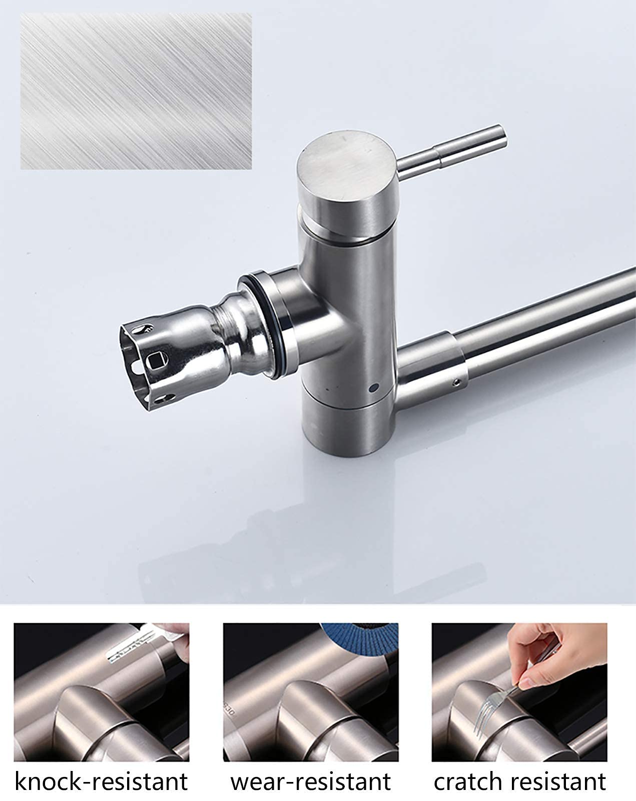 Mezclador Tap Cocina Cuarto de Baño, Giratorio Aireador Aireador Agua Ahorro Grifo Sola Manija Mezclador de Cocina Tapas Single Hole Hot And Fried Water Cash Faucet