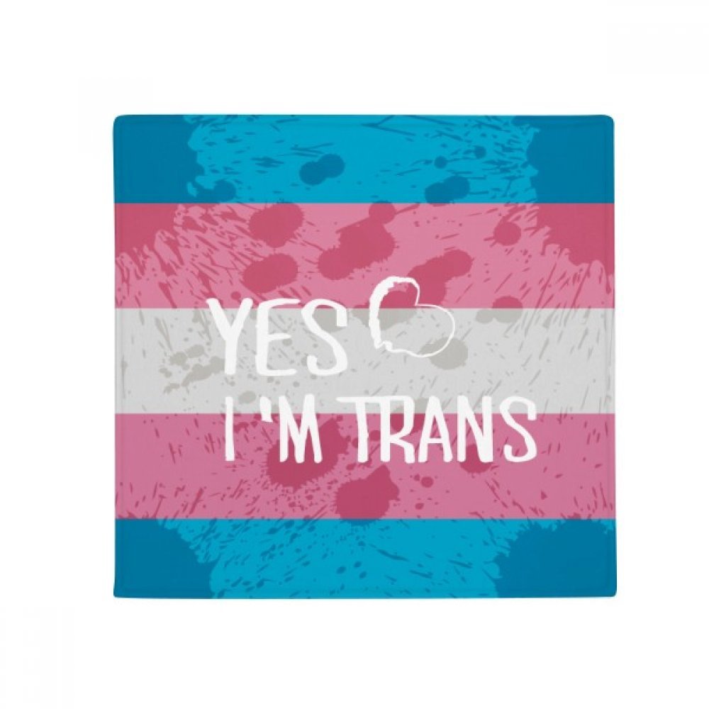 Tapis de sol LGBT Oui Je suis Trans antidérapant multicolore 50x50cm pour cuisine et salle de bain
