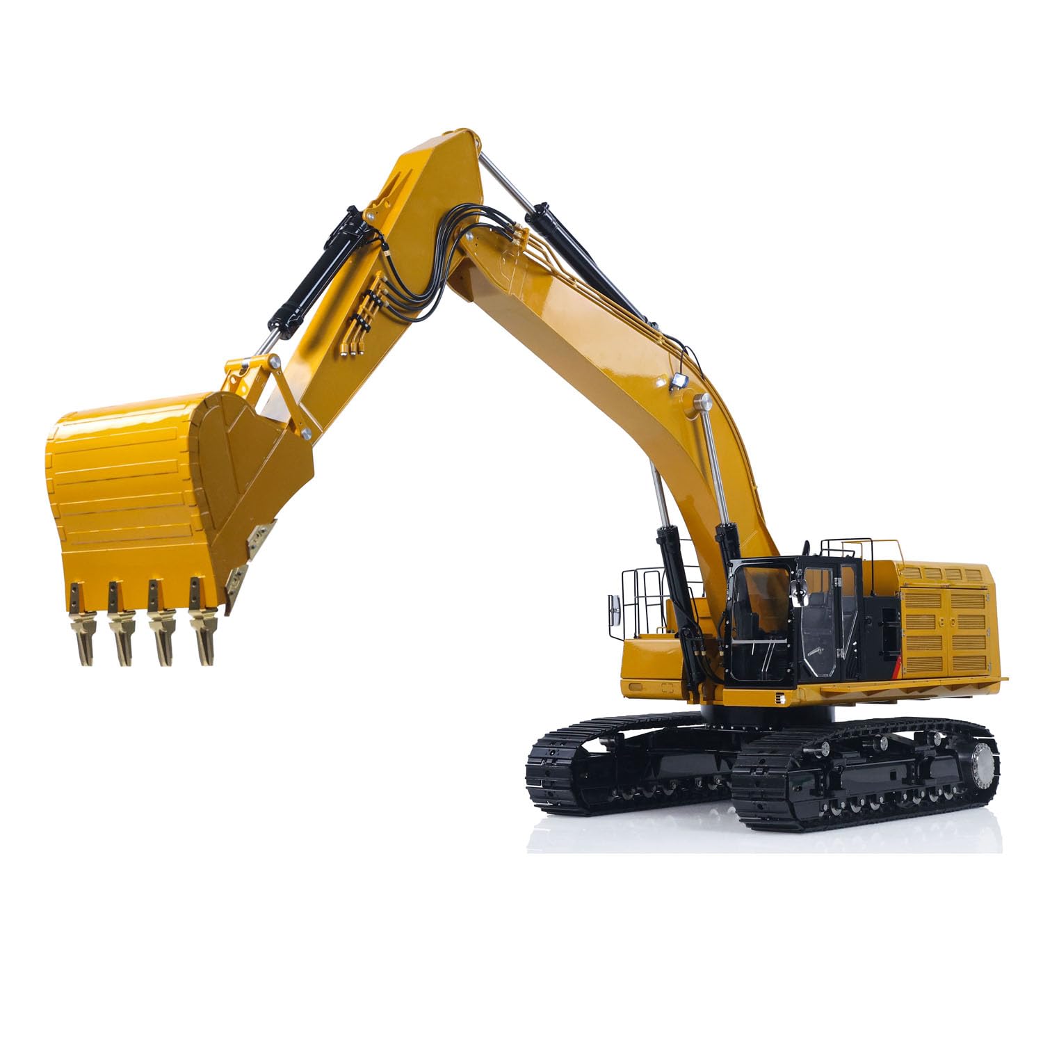 wheelfun LESU 1/14 Idraulico RC Escavatore Montato Escavatore cingolato Metallo Escavatore Radio Digger Motore ESC Servo Luce per 374 374F Veicolo di Costruzione Hobby Grade Modello per Età 14+