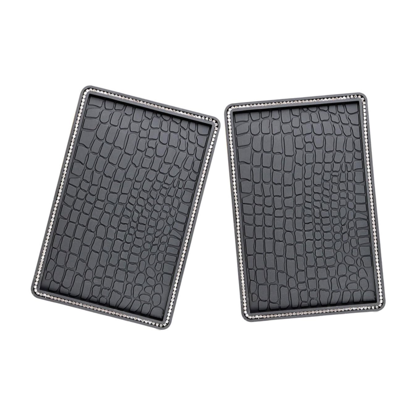 MOLUCKFU 2pcs Car Mat Non-Slip Dashboard Pad Rhinestone Accessories Non-Slip Mounting Pad Cell Phone Mat Car Accessories Rhinestone Pads for Car Dashboard Phone Pad for Car Dashboard Mat