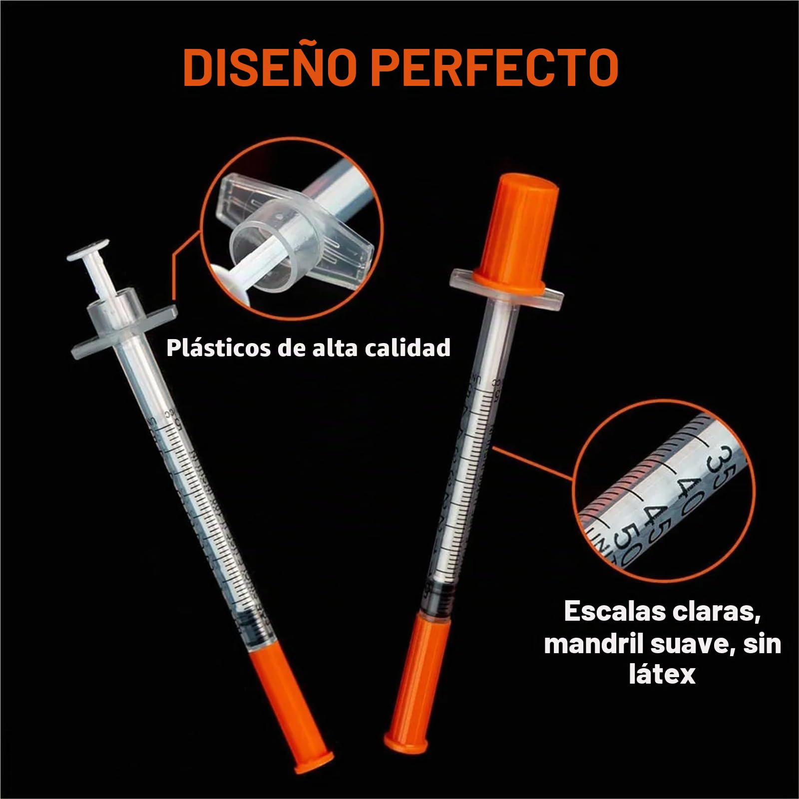100 jeringas desechables de 0,5 ml para uso veterinario, animal y laboratorio
