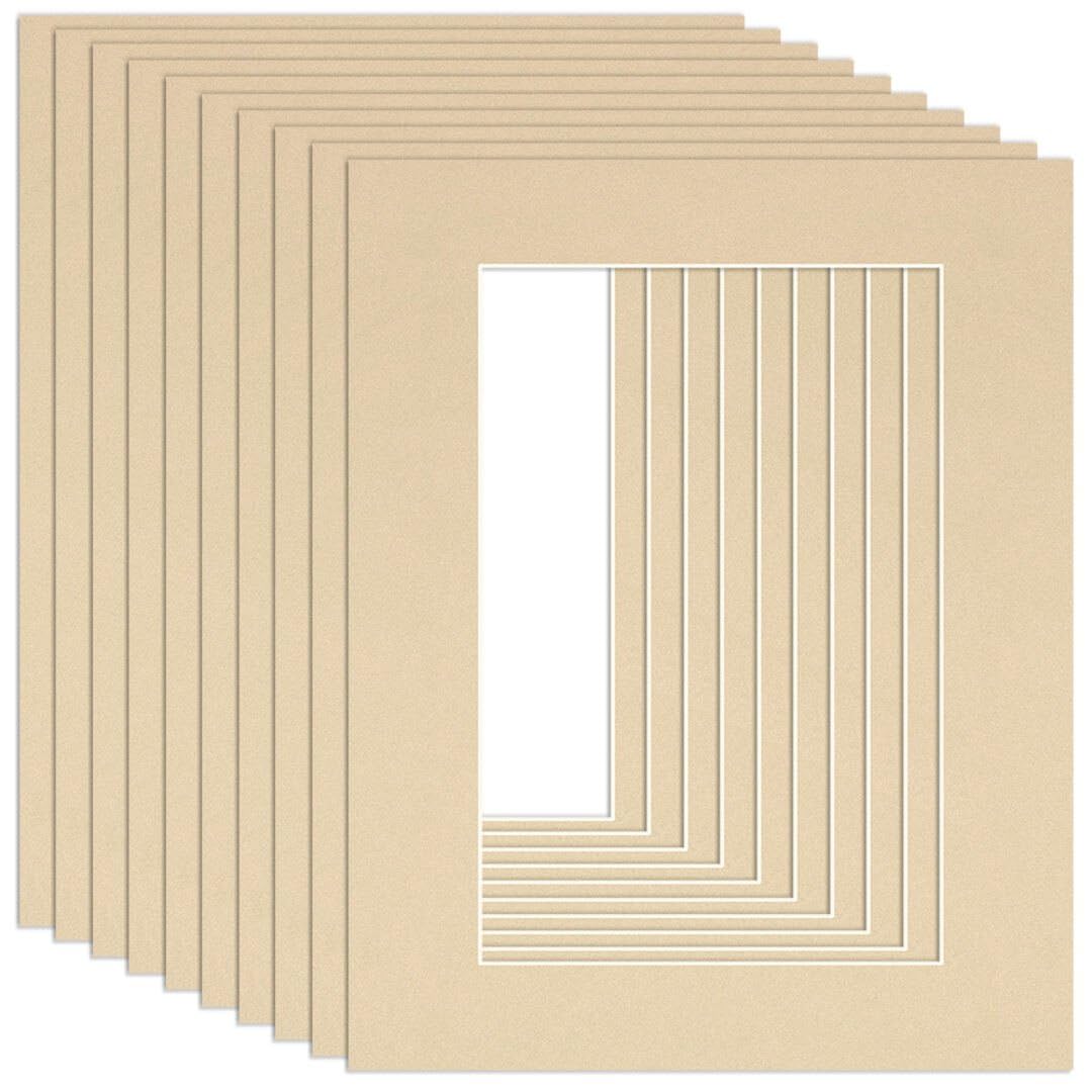 Procut Global 20x16" Ivory Picture Mounts to Fit 15x10" Aperture - Precision Cut Cardboard Photo Mount - Ideal for Frames, Prints, Artwork & Certificates - Sizes & Colours Available - 10 Pack