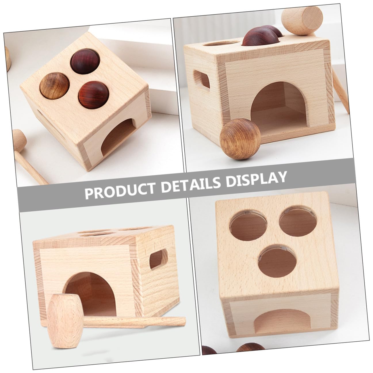 VICASKY Giocattolo Caduta di Palline in Legno Educativo per Bambini, Set, Migliora Coordinazione Mano-Occhio, per Giochi di Apprendimento Montessori