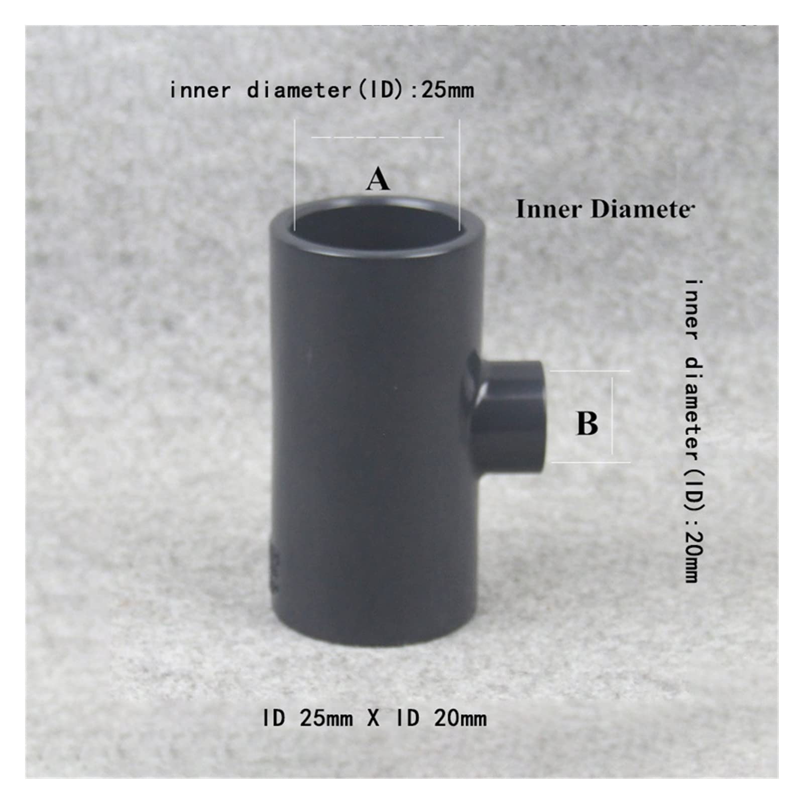 HMTE Accesorios de tubería de Agua de plástico UPVC en T de Diferentes diámetros de PVC 1 Pieza (Color : 1 Pcs, Thread Specification : ID 40 X ID25mm) (1 Pcs ID 50 X ID40mm)