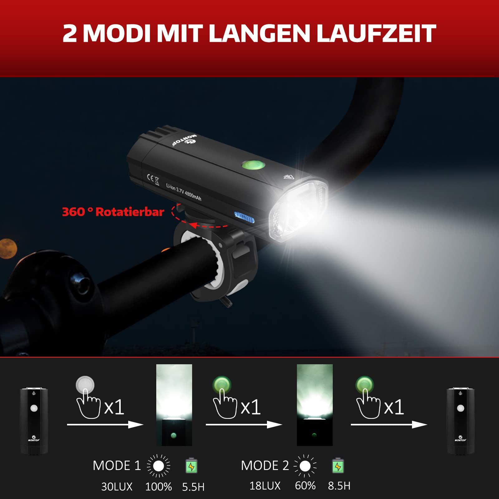 Dopuszczone do ruchu drogowego zestaw świateł rowerowych, akumulator USB, oświetlenie rowerowe LED, zestaw oświetlenia rowerowego, zestaw oświetlenia rowerowego, w zestawie światła przednie i tylne,