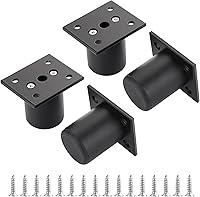 Vista 1 de OwnMy 4 patas de metal de 2 pulgadas para muebles, patas de aleación de aluminio negro, patas de muebles de escritorio para gabinetes, patas